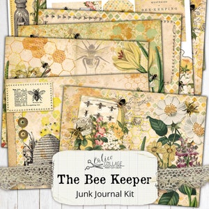 Free Printable Bee Ephemera Snippets For Junk Journals · Artsy Fartsy Life