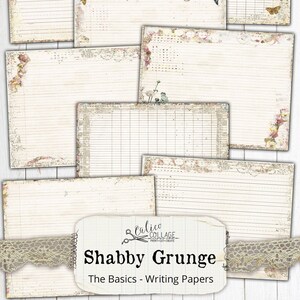 Junk Journal Kit, Junk Journal Lined Pages, Shabby Grunge | 20