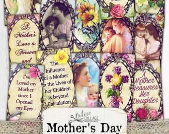 Mothers Day Ephemera, Digital Images, Printable Junk Journal Supplies, Vintage Mother Ephemera, Digital Paper Prints, Stationery