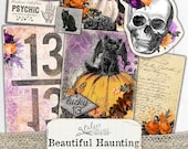 Printable Halloween Ephemera Pack Junk Journal Kit Vintage Gothic Junk Journal Printable, Journaling Supplies, Beautiful Haunting