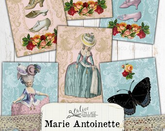 Marie Antoinette French Ephemera Junk Journal Printable, Vintage Paris Ephemera, Digital Printable Collage Sheet, Scrapbook Ephemera