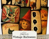 Printable Vintage Halloween Ephemera Pack, Junk Journal Journaling Paper Embellishments, Collage Sheet