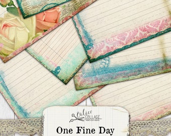 Junk Journal Kit, Junk Journal Lined Pages, One Fine Day