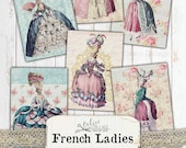 French Ladies Ephemera Pack, Vintage Junk Journal Marie Antoinette, Digital Bullet Journal Stationery Download, Royal Collage Sheet