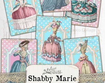 Marie Antoinette Printable Junk Journal Ephemera Cards, Vintage Shabby Chic Bullet Journal Supplies, Bullet Journal French Ephemera
