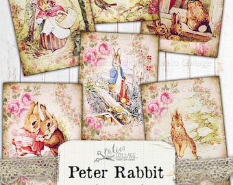 Peter Rabbit Ephemera Cards, Easter Ephemera, Junk Journal Kit, Vintage Spring, Ephemera Pack, Junk Journal Supplies, Beatrix Potter Bunnies