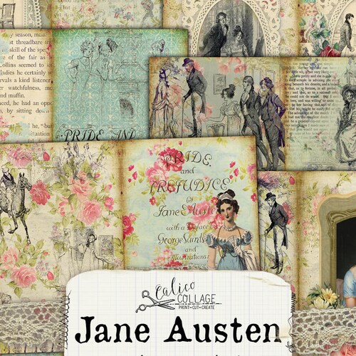 Jane Austen Printable Junk Journal Kit Ephemera Pack Regency - Etsy