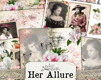 African American Junk Journal Kit, Her Allure Ephemera Pack