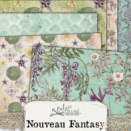 Vintage Art Nouveau Junk Journal Printable Pagespicture Etsy