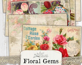 Printable Junk Journal Ephemera Paper Pages, Vintage Roses, Junk Journal Kit, Scrapbook Digital Download, Seed Catalogs, Journal Supplies 55