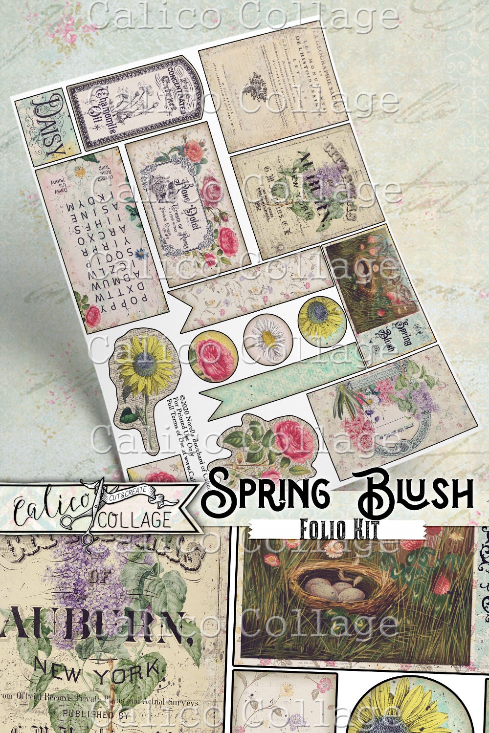 Junk Journal Folio, Printable Junk Journal Kit, Spring Blush - Etsy