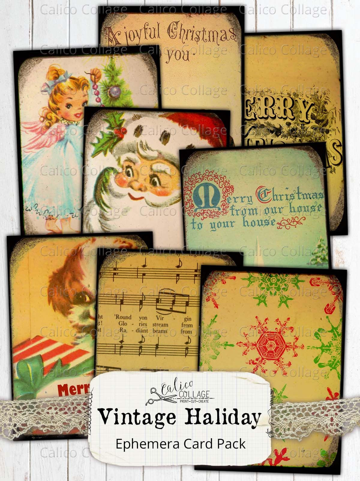 Vintage Holiday Christmas Junk Journal Ephemera Cards Etsy