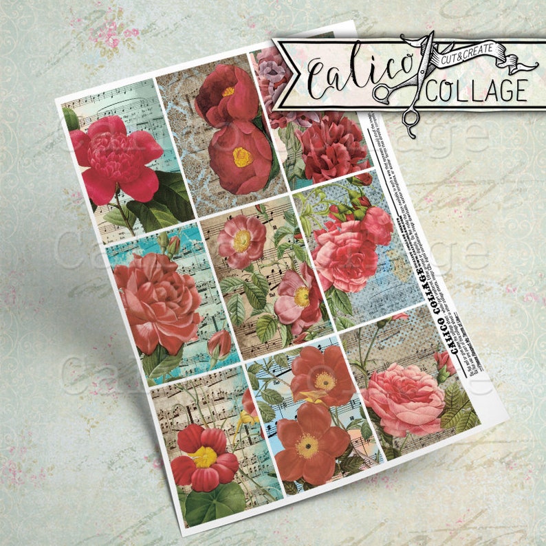 Vintage Roses Journaling Cards Junk Journal Supply | Etsy