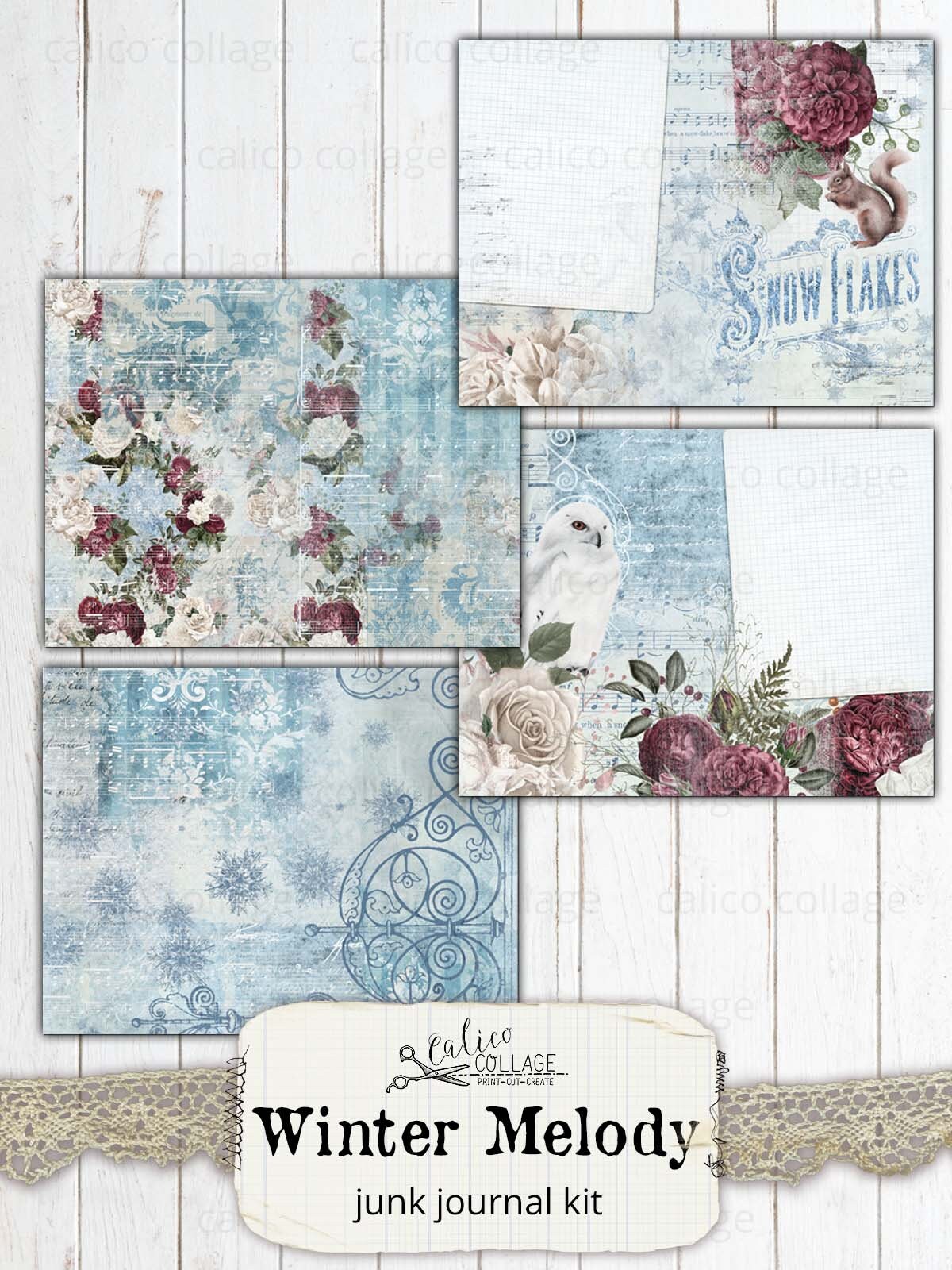 Printable Winter Junk Journal Kit Winter Melody Ephemera - Etsy