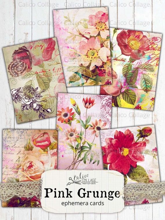 Vintage Postage Stamps Flowers Printables, Junk Journal Ephemera,  Scrapbooking, Digital Download, Art Journaling, Mixed Media 