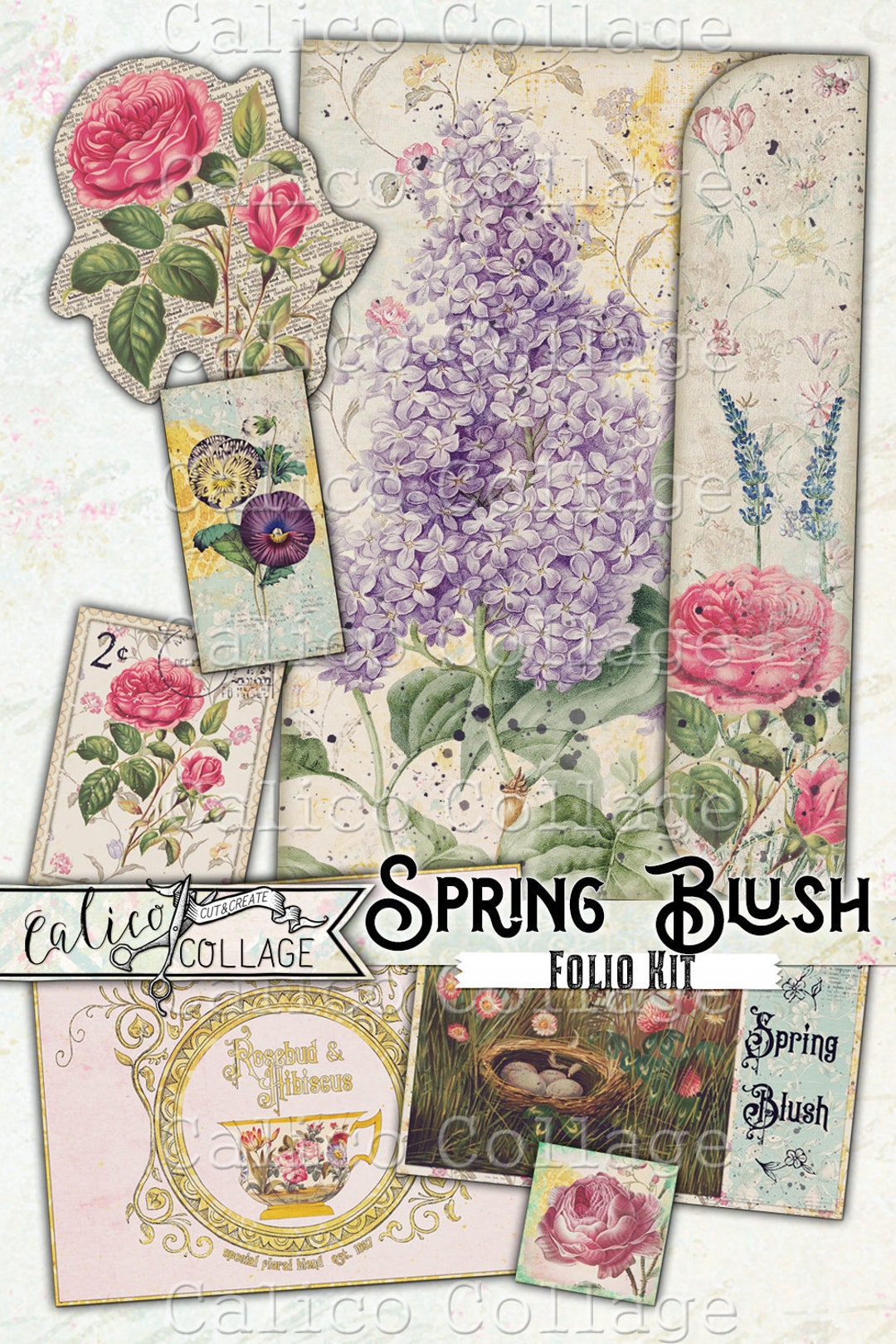 Junk Journal Folio, Printable Junk Journal Kit, Spring Blush - Etsy