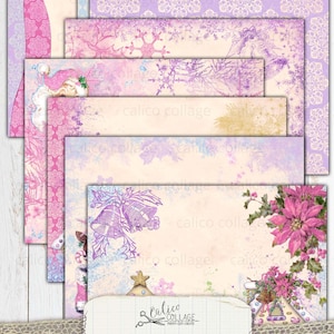 Junk Journal Kit Candy Christmas, Printable Journal Supplies,