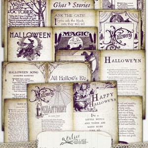 Printable Halloween Ephemera Junk Journal Papers, Vintage Gothic Bullet ...