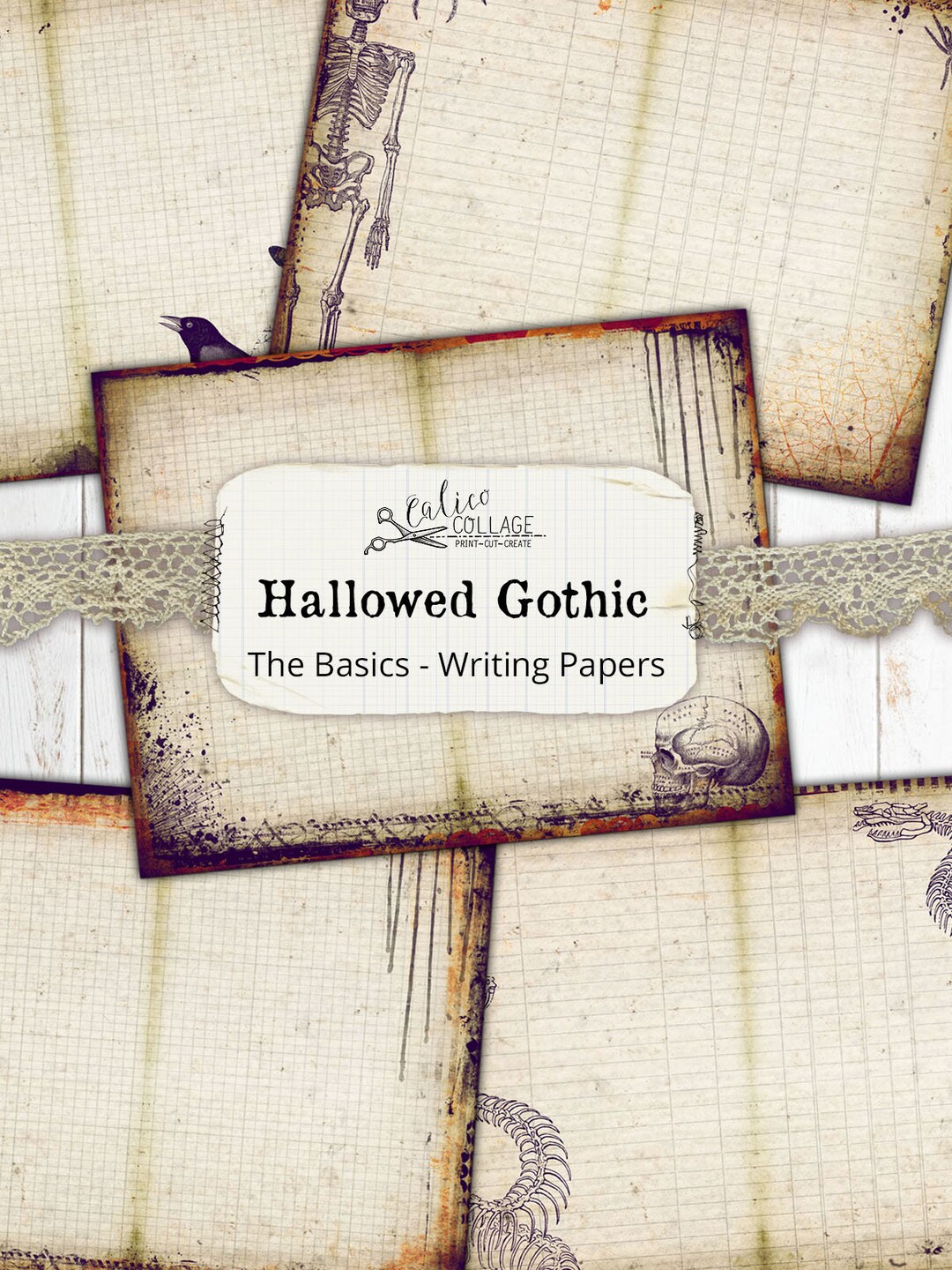 Halloween Junk Journal Printable Lined Junk Journal Pages, Hallowed ...