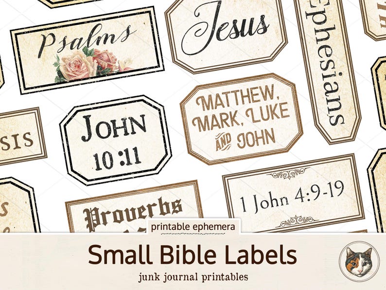 Faith Junk Journal Bible Labels, Vintage Ephemera Journaling Supplies ...
