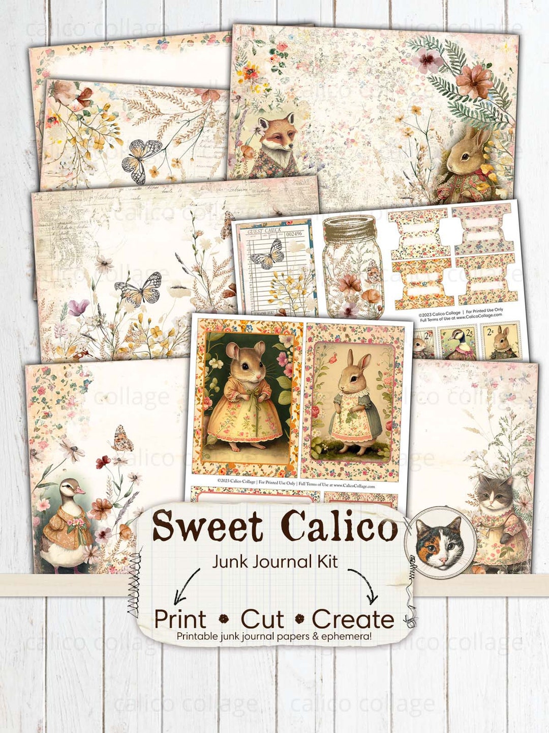 Printable Numbered Labels, Junk Journal Supplies – CalicoCollage
