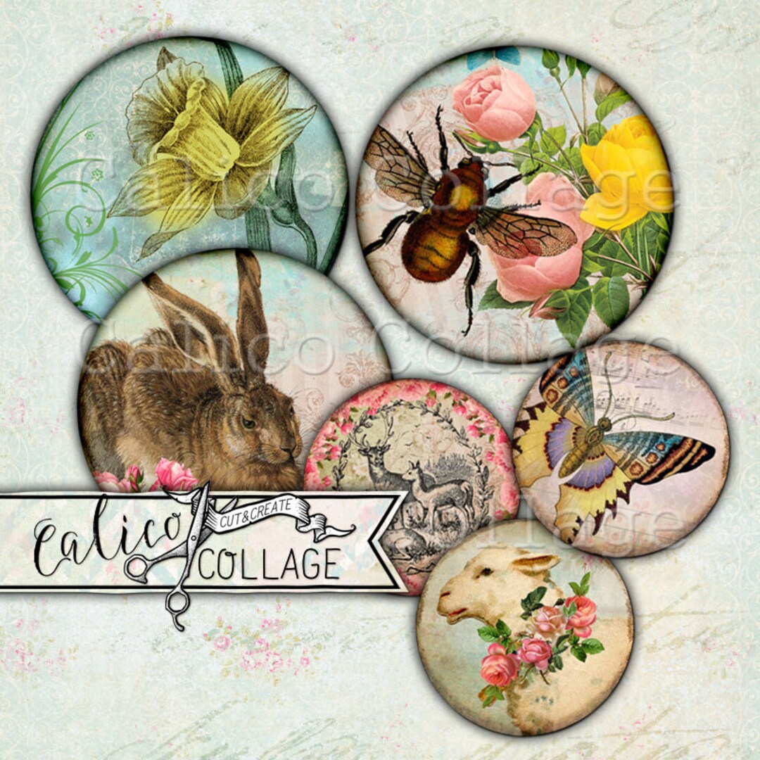 Printable Simply Spring Junk Journal Ephemera Pack Printable Circles ...