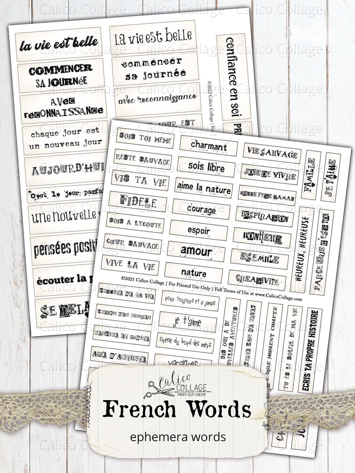 French Ephemera for Junk Journals – CalicoCollage