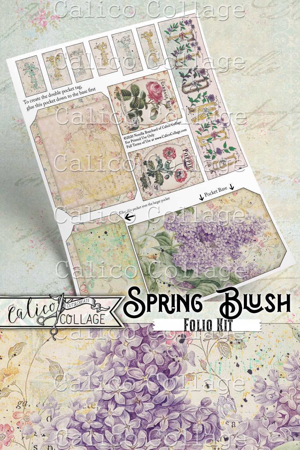 Junk Journal Folio, Printable Junk Journal Kit, Spring Blush - Etsy