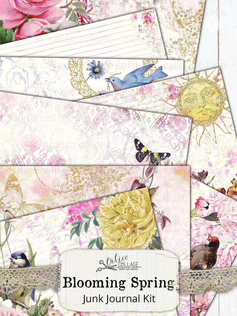 Printable Junk Journal Kit Spring Ephemera Pack Vintage - Etsy