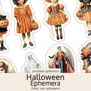 Halloween Collage Sheet Printables – Vintage Ephemera for Junk Journals, Tags, Labels, and Scrapbooking Projects