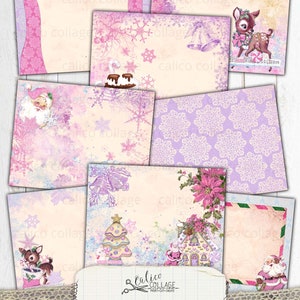 Junk Journal Kit Candy Christmas, Printable Journal Supplies,