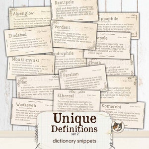 Unique Vintage Definitions Junk Journal Printable, Vintage Dictionary Words, Ephemera Words, Junk Journal Words, Digital Collage Sheet image 5