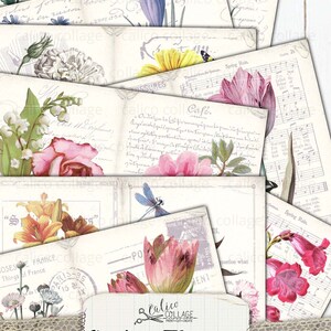 Spring Junk Journal Digital Paper Pack Prints, Spring Ephemera, Floral ...