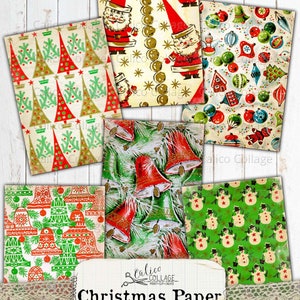 Christmas Paper Gift Tags, Printable Junk Journal Ephemera Pack