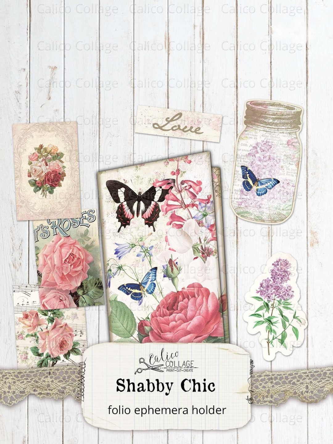 Junk Journal Folio Kit, Shabby Chic Vintage Victorian Folio, Loaded ...