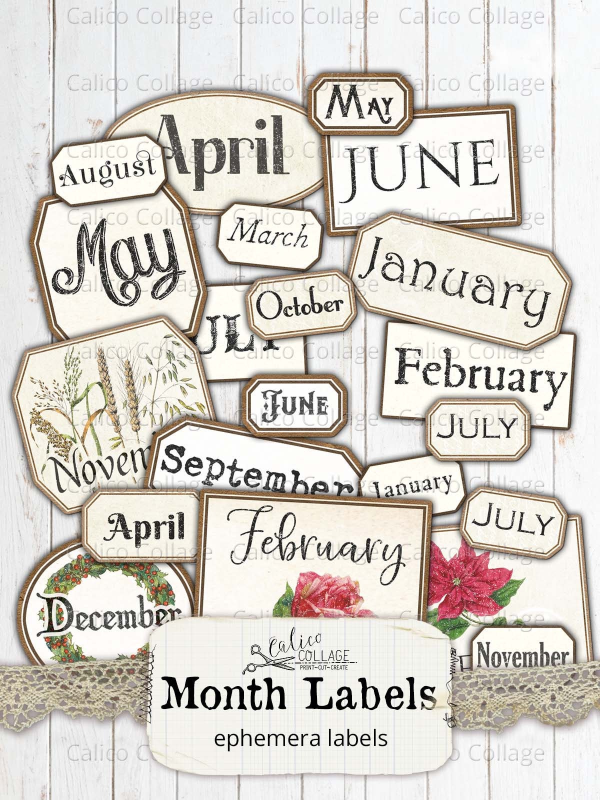 Month Fabric Labels