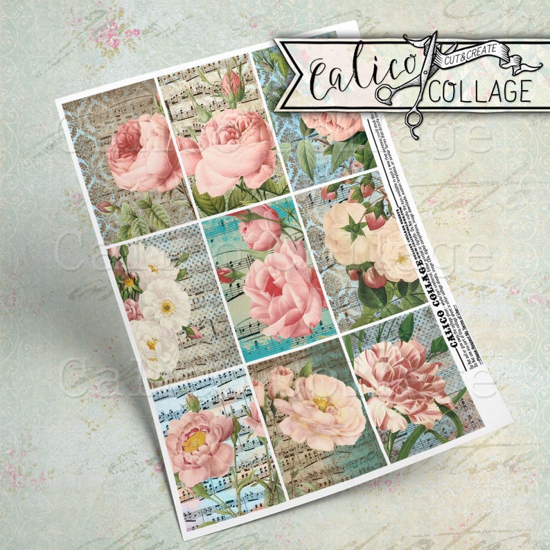 Vintage Roses Journaling Cards Junk Journal Supply | Etsy