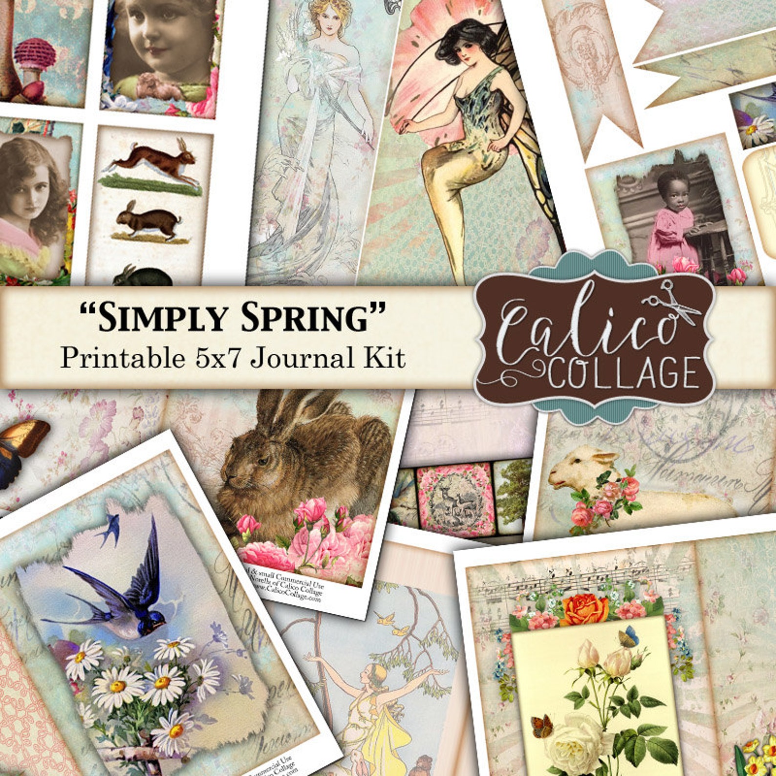 simply-spring-printable-journal-kit-5x7-journal-pages-etsy