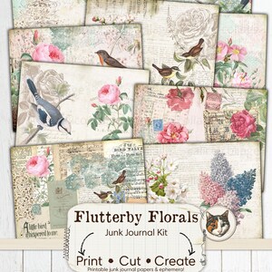 Bird Junk Journal Printable, Printable Botanical Ephemera, Floral Junk ...