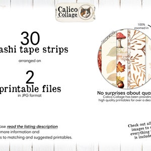 Printable Autumn Washi Tape, Fall Washi Strips, Fall Ephemera Junk ...
