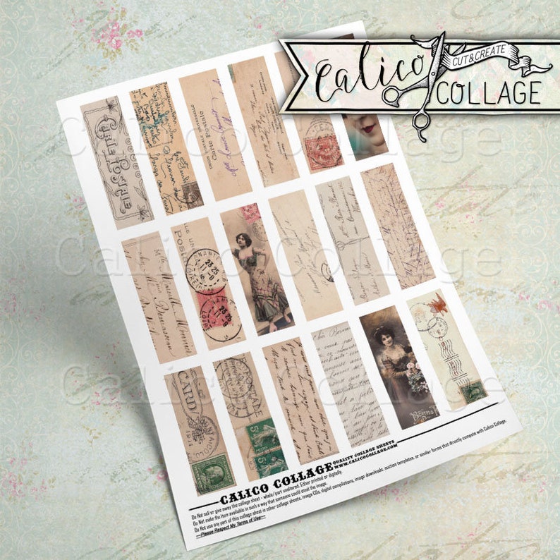 Printable Postcard Snip Its Junk Journal Collage Sheet | Etsy