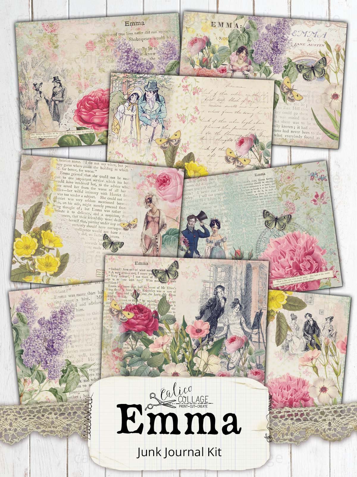 Jane Austen Printable Junk Journal Kit Regency Ephemera | Etsy