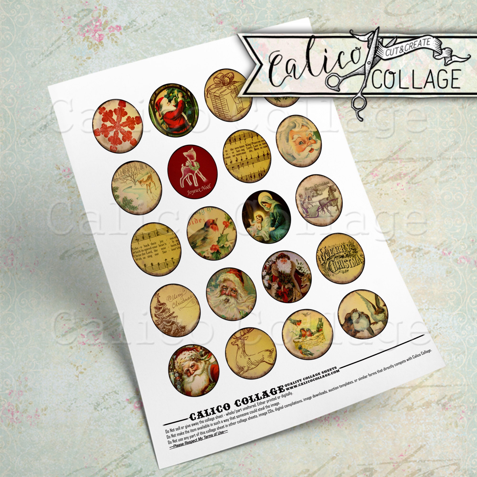 Printable Vintage Holiday Ephemera Pack Junk Journal Kit Etsy