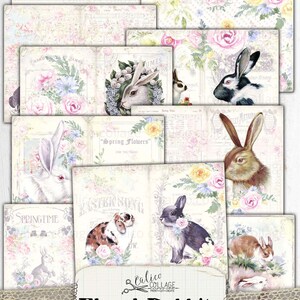 Printable Easter Junk Journal Kit, Rabbit Spring Ephemera Pack, Junk ...