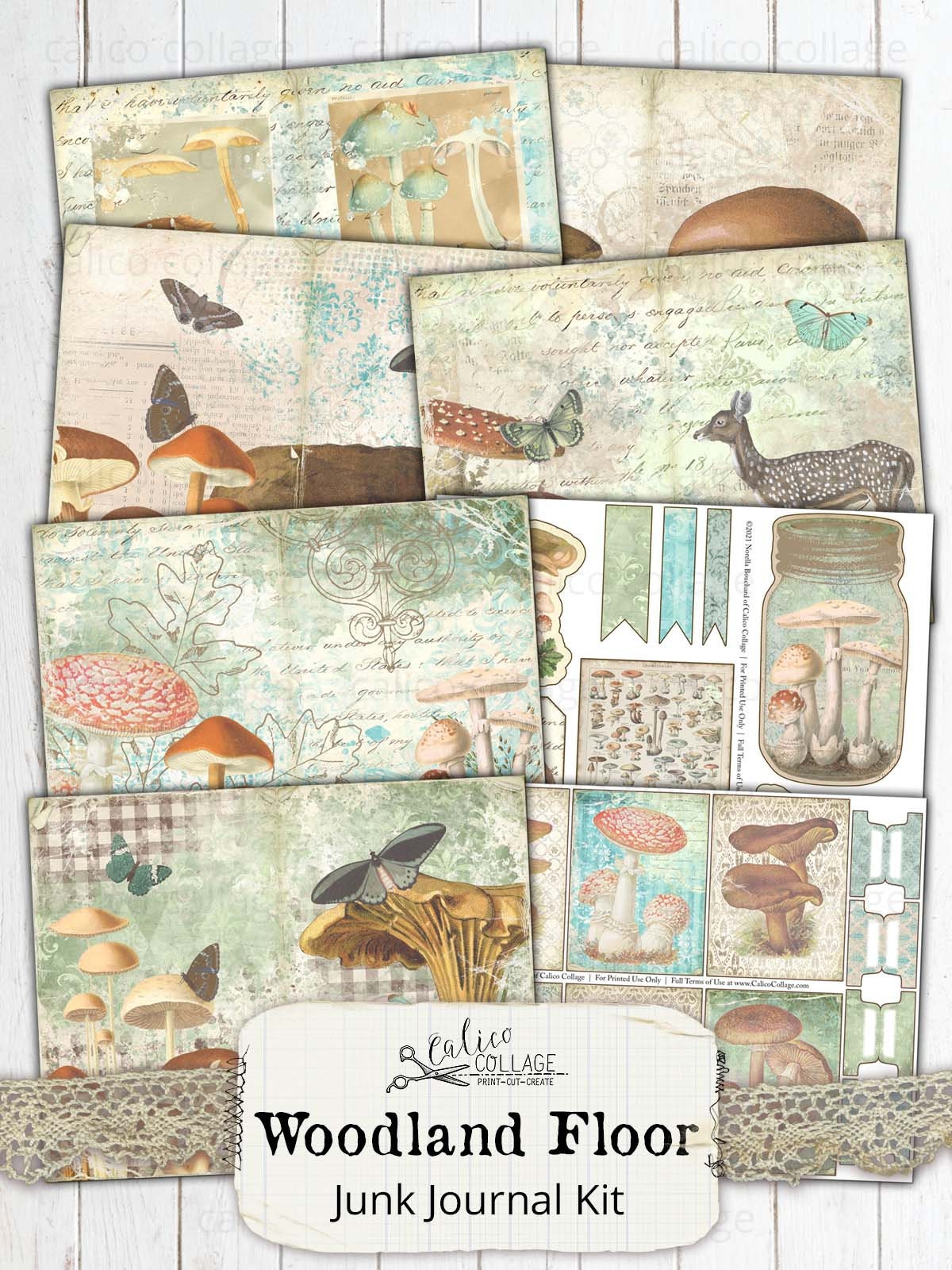 Mushroom Junk Journal Printable Woodland Ephemera Pack - Etsy