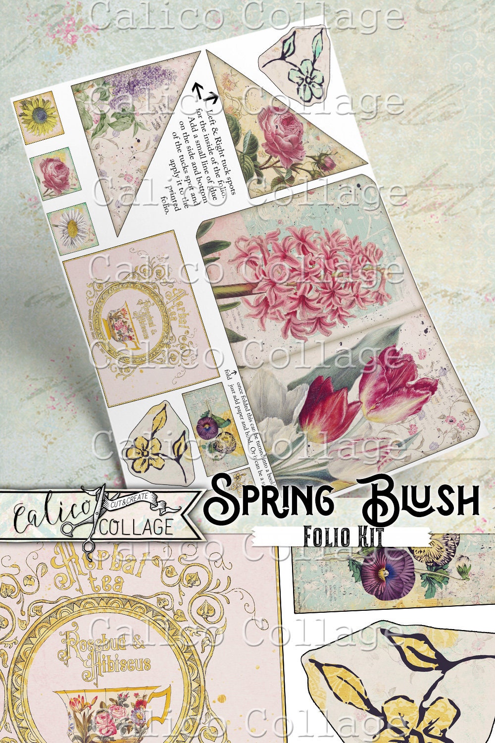 Junk Journal Folio, Printable Junk Journal Kit, Spring Blush - Etsy