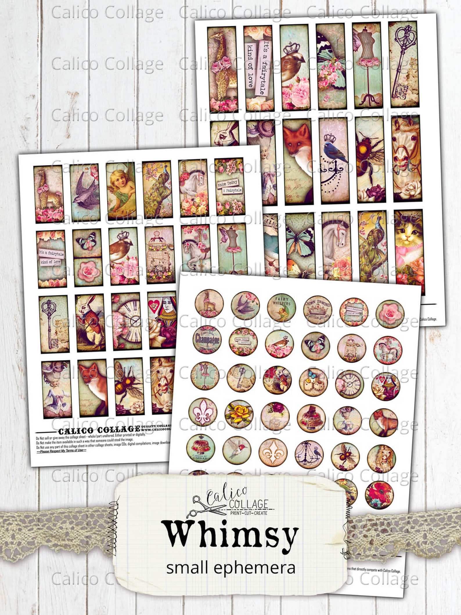 Printable Junk Journal Ephemera Pack, Digital Domino Collage Sheet ...
