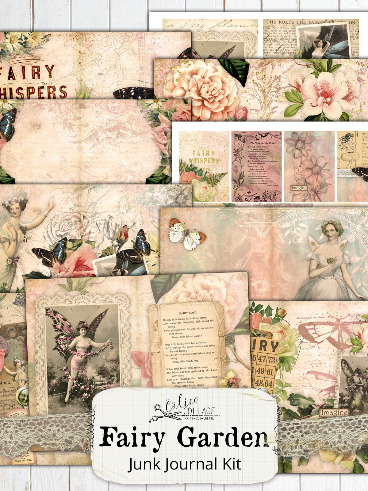 Fairy Garden Vintage Junk Journal Kit, Ephemera Pack - Etsy