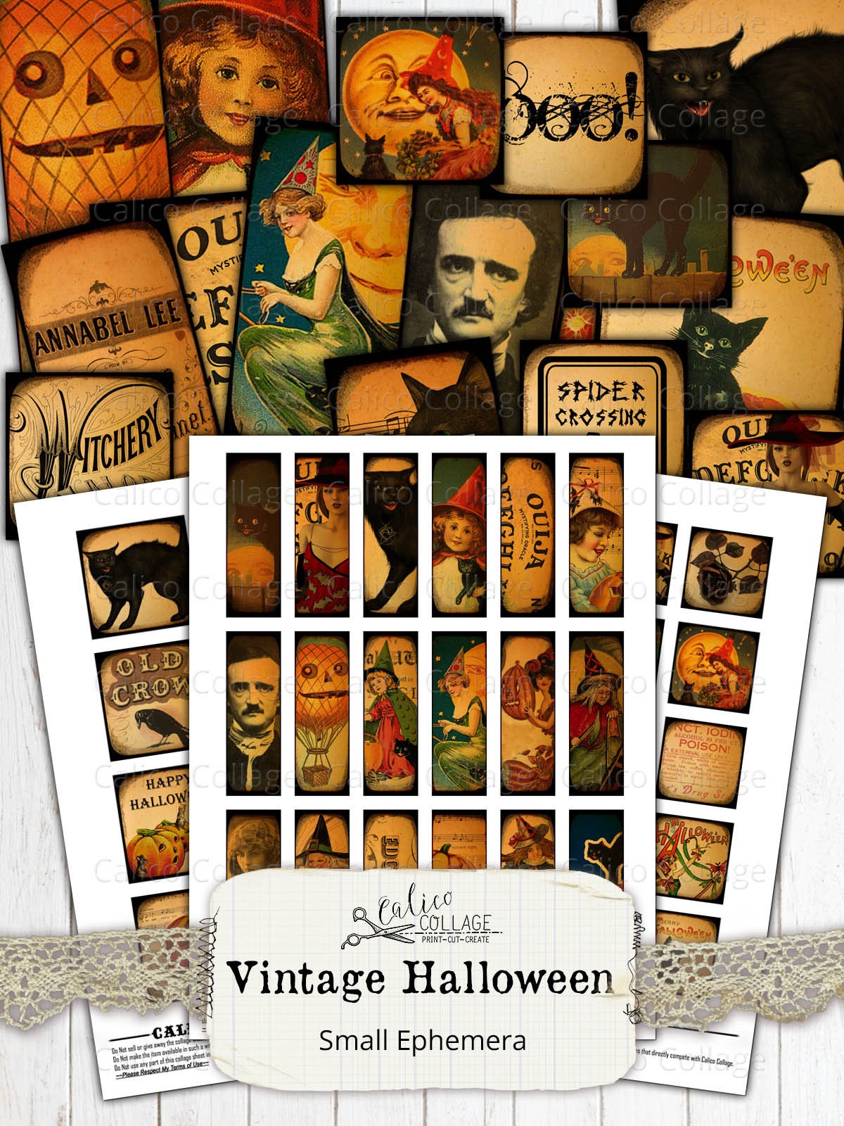 Printable Vintage Halloween Ephemera Pack Junk Journal | Etsy