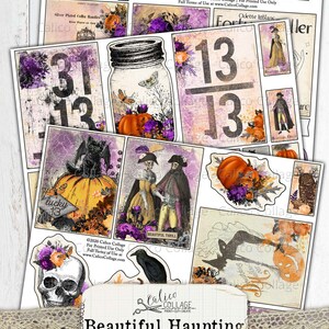 Printable Halloween Ephemera Pack Junk Journal Kit Vintage Gothic Junk ...